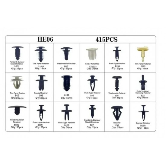 Set kopči za pričvršćivanje automobila s odvijačem od 415 dijelova