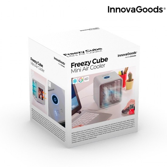 Mini prijenosni isparavajući klima uređaj s LED Freezy Cube InnovaGoods