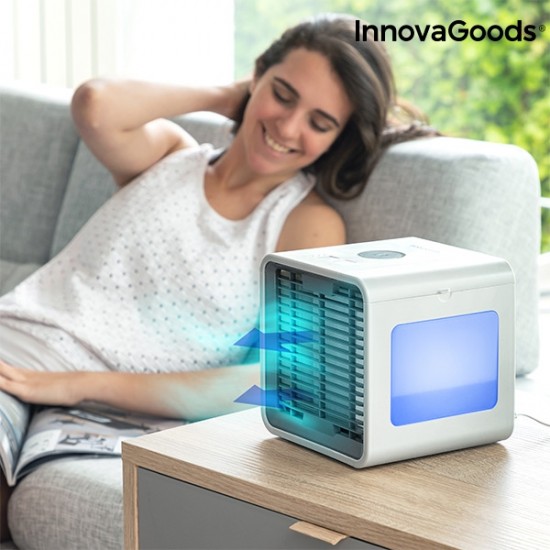 Mini prijenosni isparavajući klima uređaj s LED Freezy Cube InnovaGoods